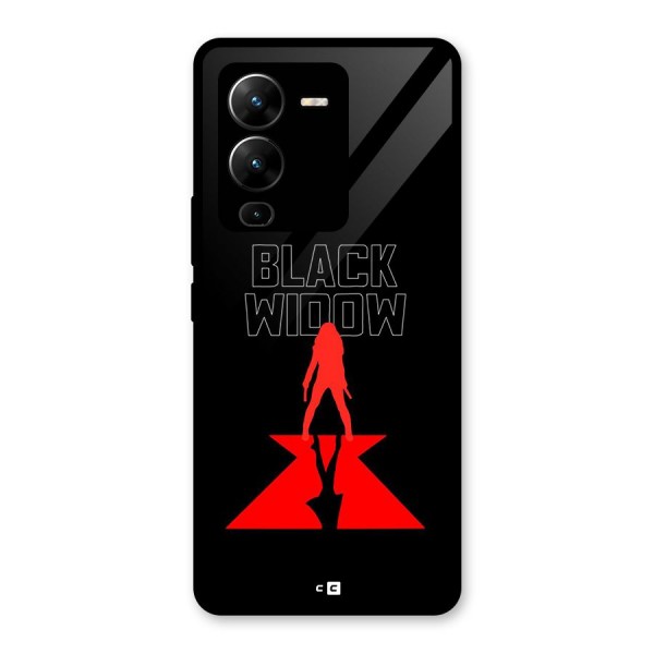 Black Widow Glass Back Case for Vivo V25 Pro