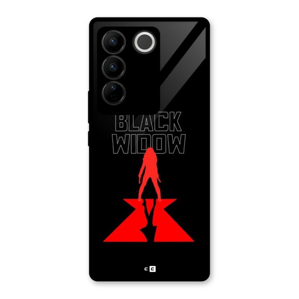 Black Widow Glass Back Case for Vivo V27 Pro