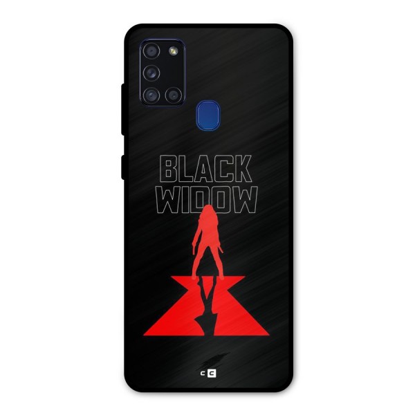 Black Widow Metal Back Case for Galaxy A21s