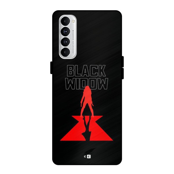 Black Widow Metal Back Case for Oppo Reno4 Pro