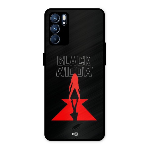 Black Widow Metal Back Case for Oppo Reno6 5G