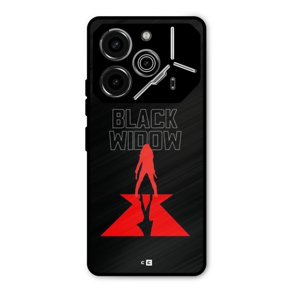 Black Widow Metal Back Case for Tecno Pova 6 Pro