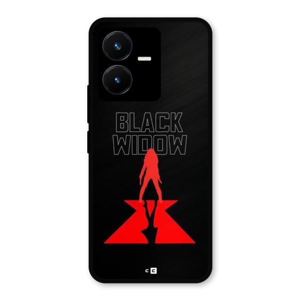 Black Widow Metal Back Case for Vivo Y22s