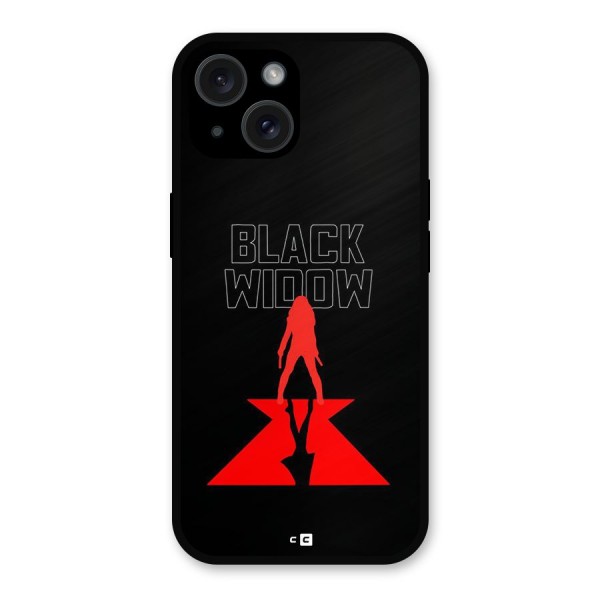 Black Widow Metal Back Case for iPhone 15