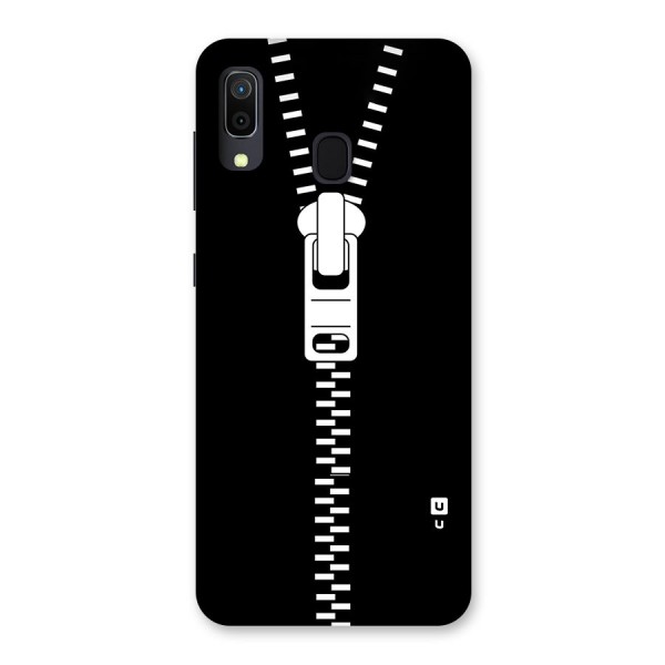 Black Zipper Back Case for Galaxy A20