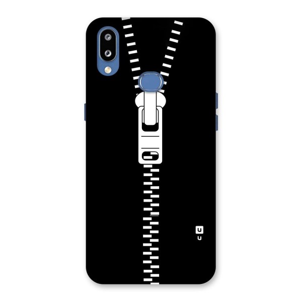 Black Zipper Back Case for Galaxy M01s