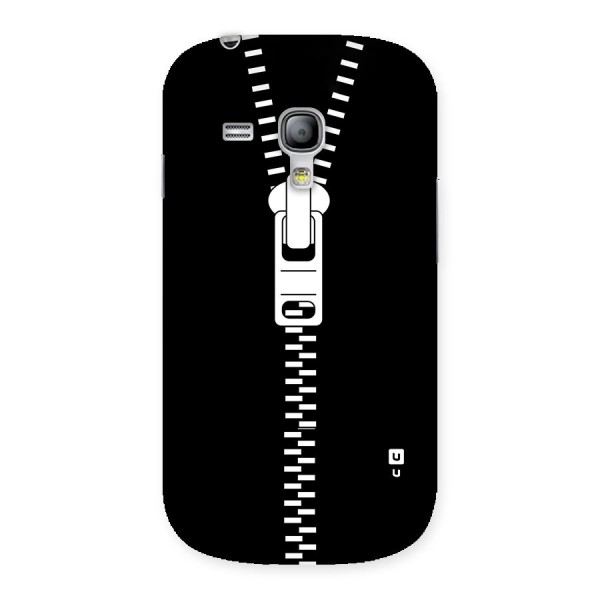 Black Zipper Back Case for Galaxy S3 Mini