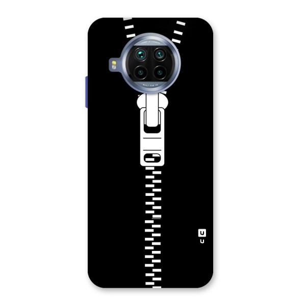 Black Zipper Glass Back Case for Mi 10i