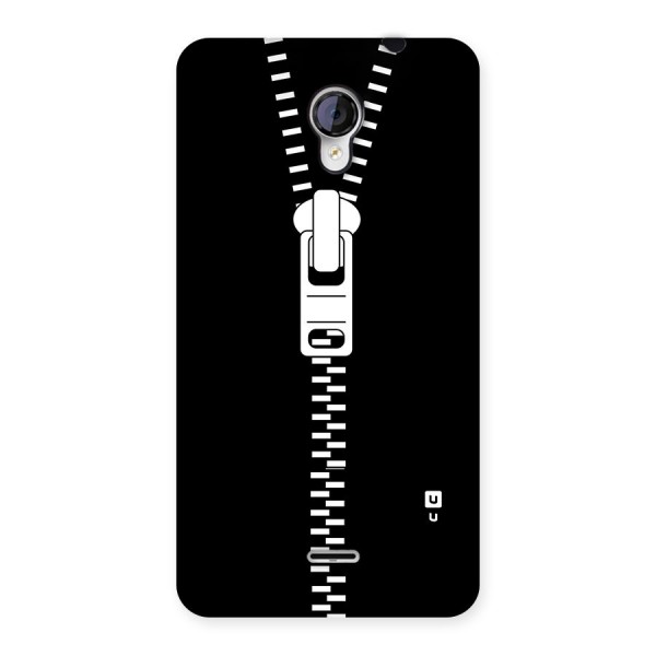 Black Zipper Back Case for Micromax Unite 2 A106