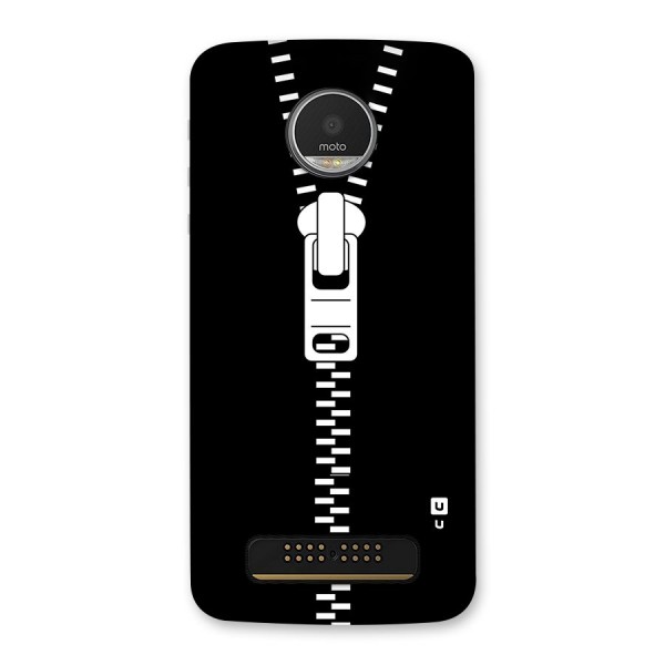 Black Zipper Back Case for Moto Z Play