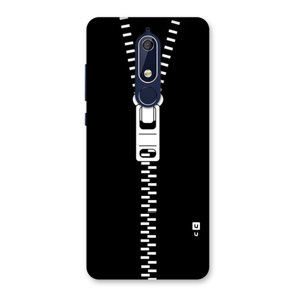 Black Zipper Back Case for Nokia 5.1