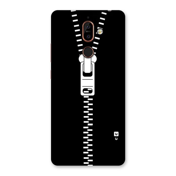 Black Zipper Back Case for Nokia 7 Plus