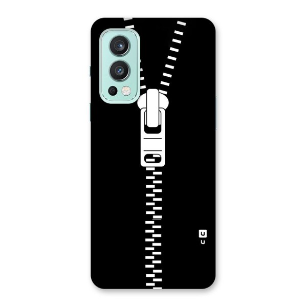 Black Zipper Glass Back Case for OnePlus Nord 2 5G