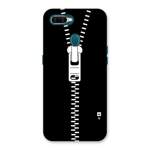 Black Zipper Back Case for Oppo A12