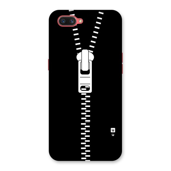 Black Zipper Back Case for Oppo A3s