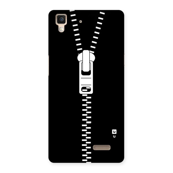 Black Zipper Back Case for Oppo R7