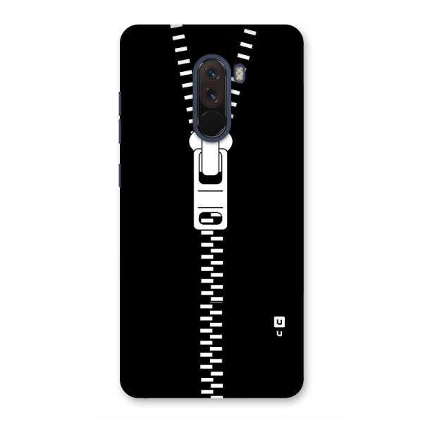 Black Zipper Glass Back Case for Poco F1