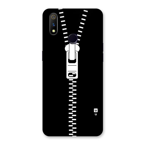 Black Zipper Back Case for Realme 3 Pro