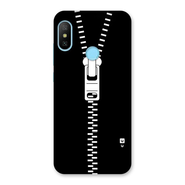 Black Zipper Back Case for Redmi 6 Pro