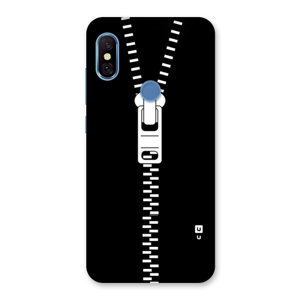 Black Zipper Back Case for Redmi Note 6 Pro