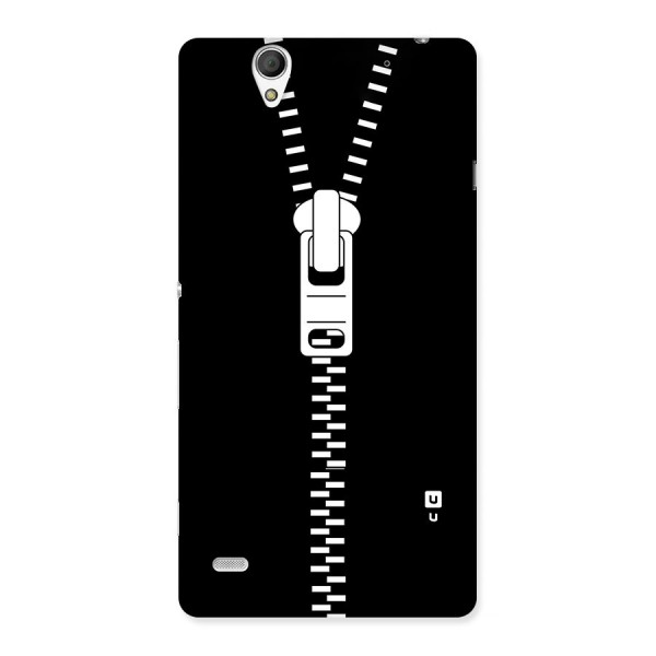 Black Zipper Back Case for Sony Xperia C4