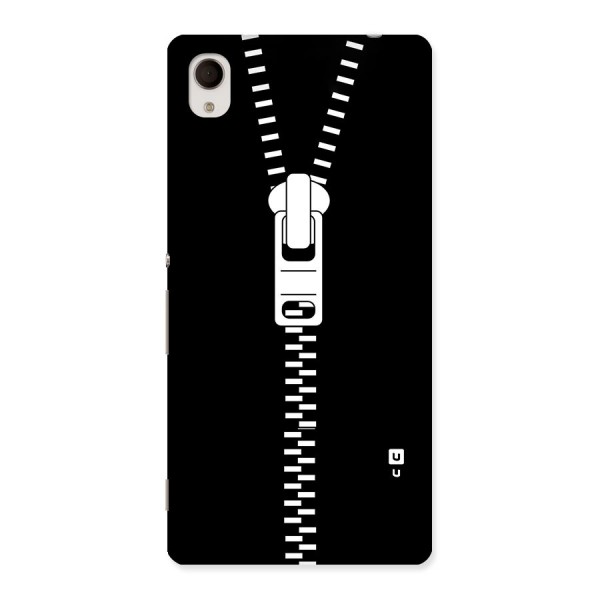 Black Zipper Back Case for Sony Xperia M4