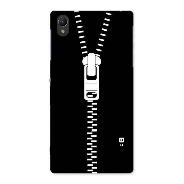 Black Zipper Back Case for Sony Xperia Z1