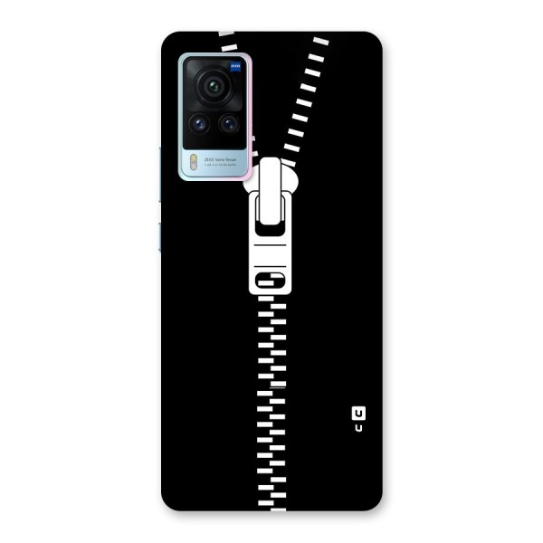 Black Zipper Glass Back Case for Vivo X60 Pro