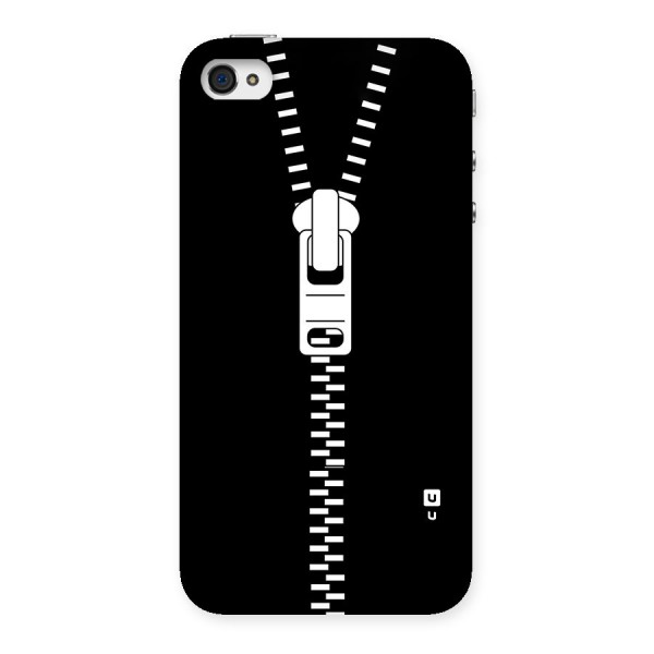 Black Zipper Back Case for iPhone 4 4s