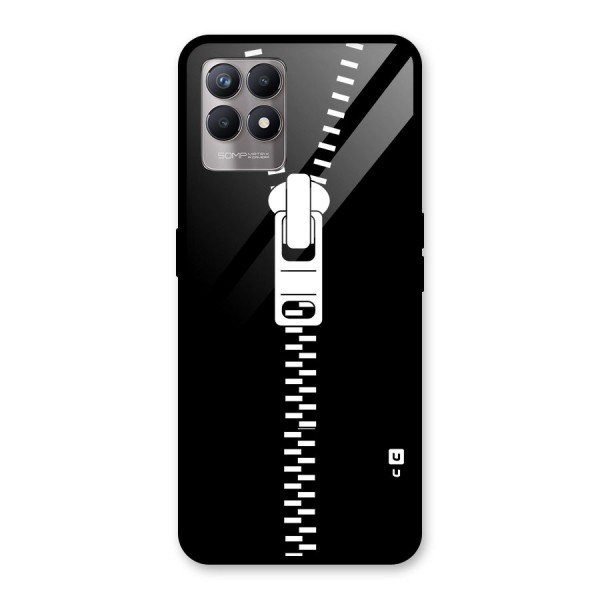 Black Zipper Glass Back Case for Realme 8i