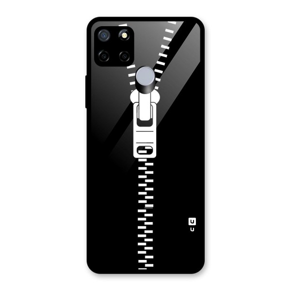 Black Zipper Glass Back Case for Realme C12