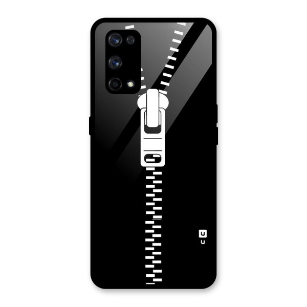 Black Zipper Glass Back Case for Realme X7 Pro