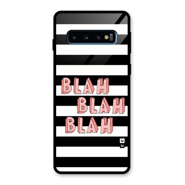 Blah Bold Stripes Glass Back Case for Galaxy S10