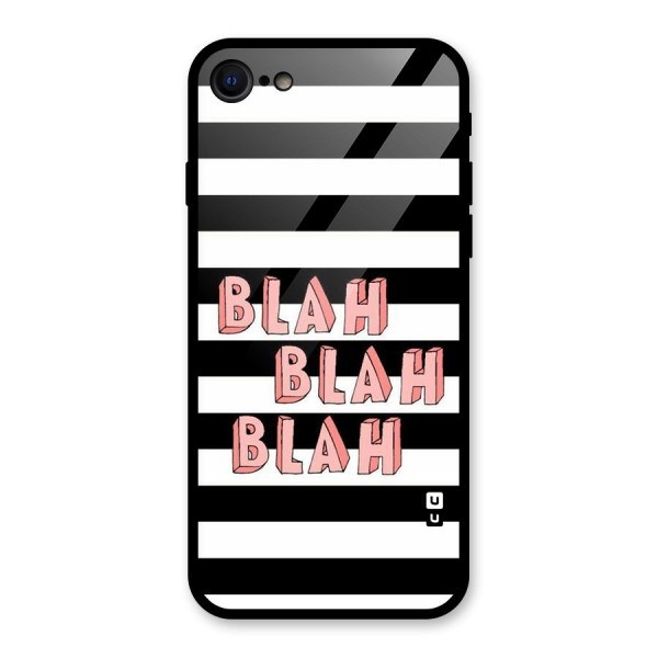 Blah Bold Stripes Glass Back Case for iPhone 7