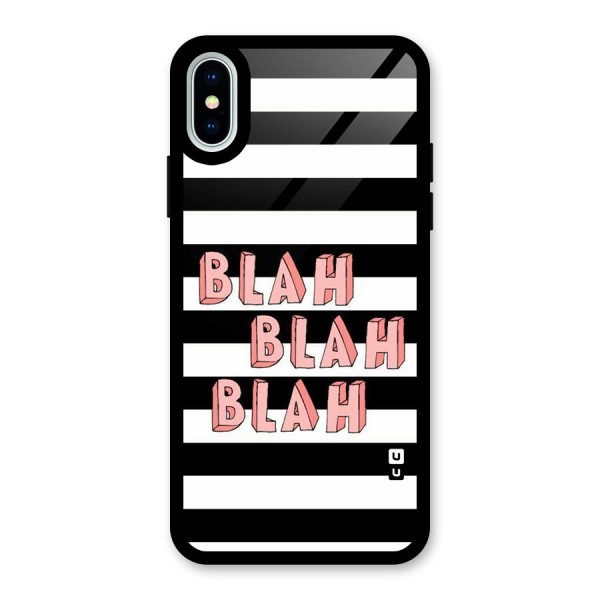 Blah Bold Stripes Glass Back Case for iPhone X