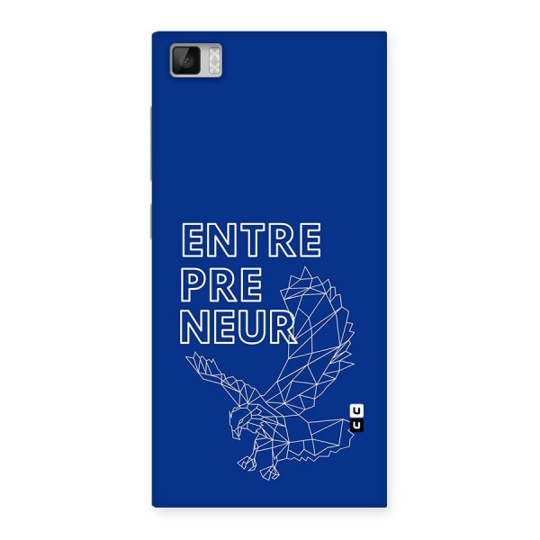 Blue Entrepreneur Back Case for Mi3