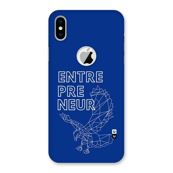 Blue Entrepreneur Back Case for iPhone XS Logo Cut