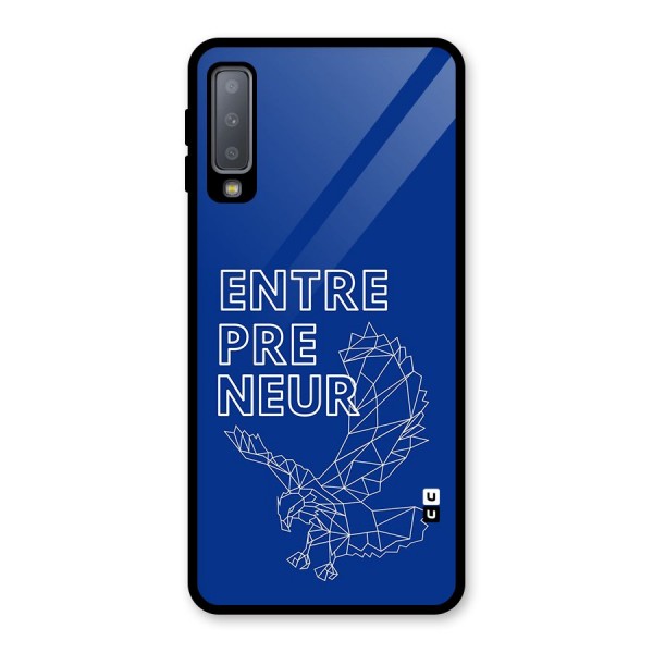 Blue Entrepreneur Glass Back Case for Galaxy A7 (2018)