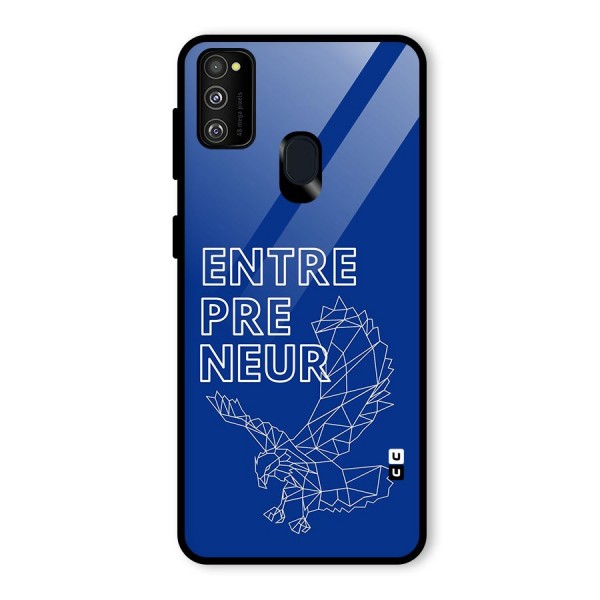 Blue Entrepreneur Glass Back Case for Galaxy M21