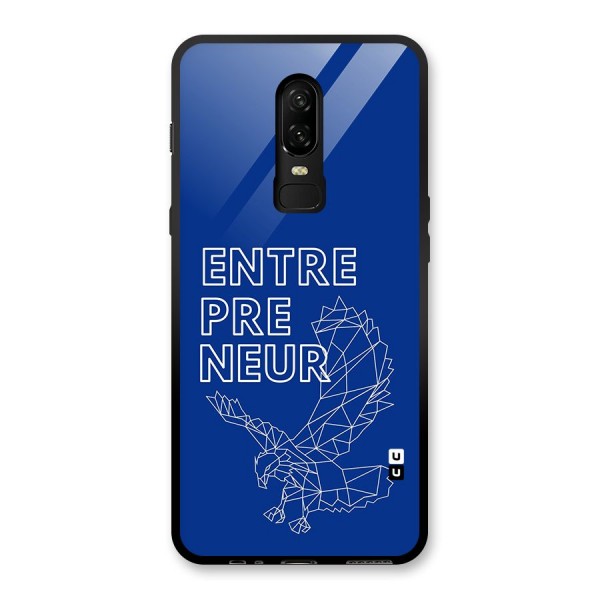 Blue Entrepreneur Glass Back Case for OnePlus 6