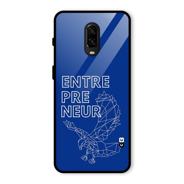 Blue Entrepreneur Glass Back Case for OnePlus 6T