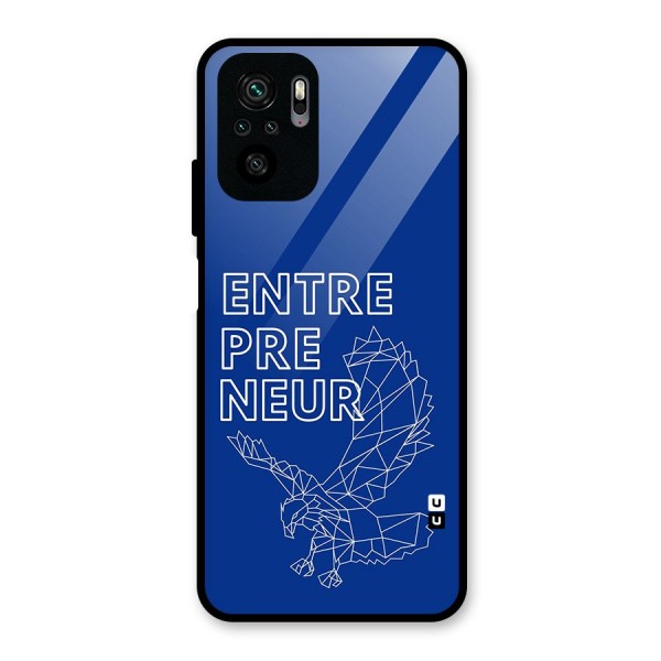 Blue Entrepreneur Glass Back Case for Redmi Note 10