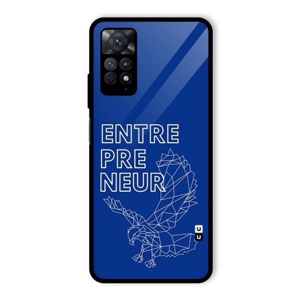 Blue Entrepreneur Glass Back Case for Redmi Note 11 Pro