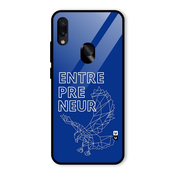 Blue Entrepreneur Glass Back Case for Redmi Note 7