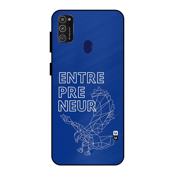 Blue Entrepreneur Metal Back Case for Galaxy M21