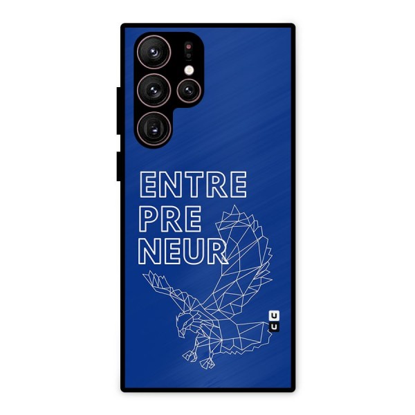 Blue Entrepreneur Metal Back Case for Galaxy S22 Ultra 5G