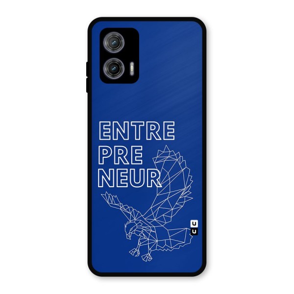 Blue Entrepreneur Metal Back Case for Moto G73