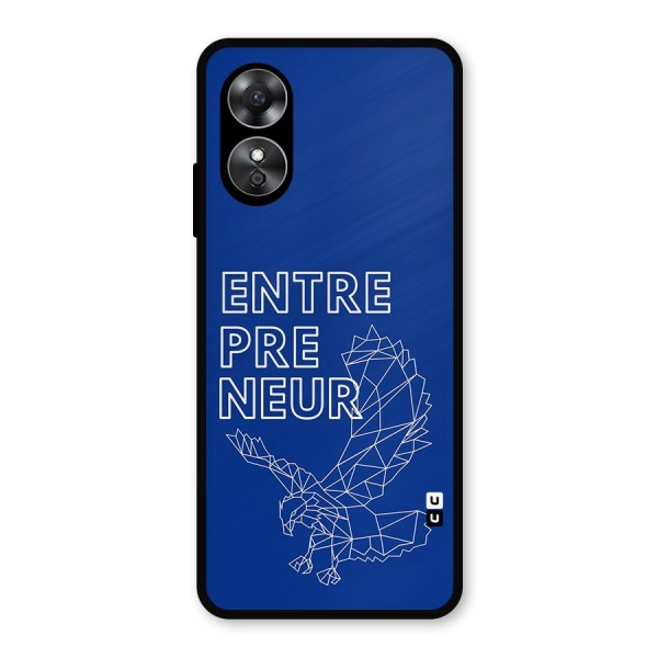 Blue Entrepreneur Metal Back Case for Oppo A17