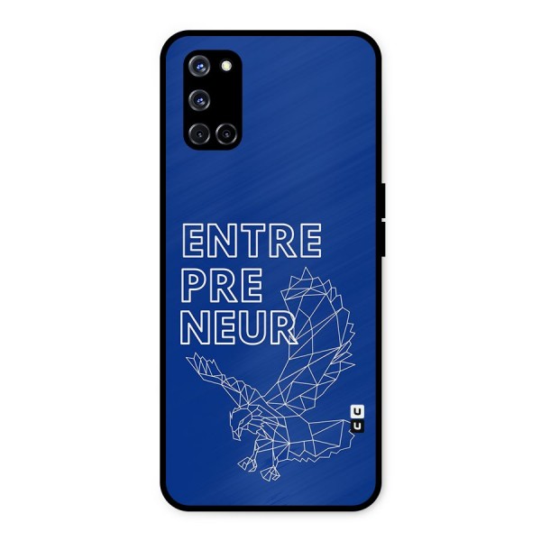 Blue Entrepreneur Metal Back Case for Oppo A52