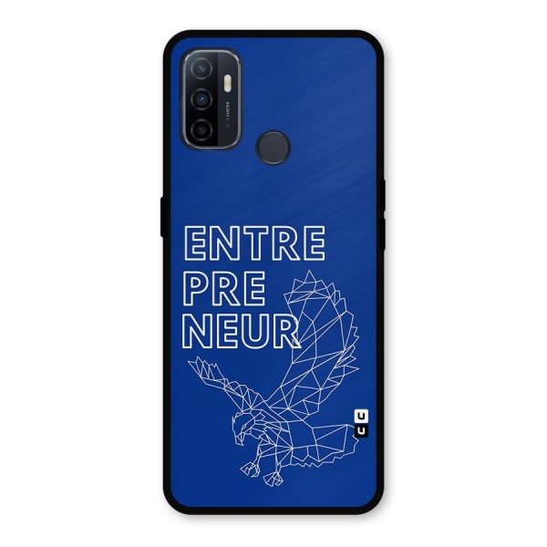 Blue Entrepreneur Metal Back Case for Oppo A53